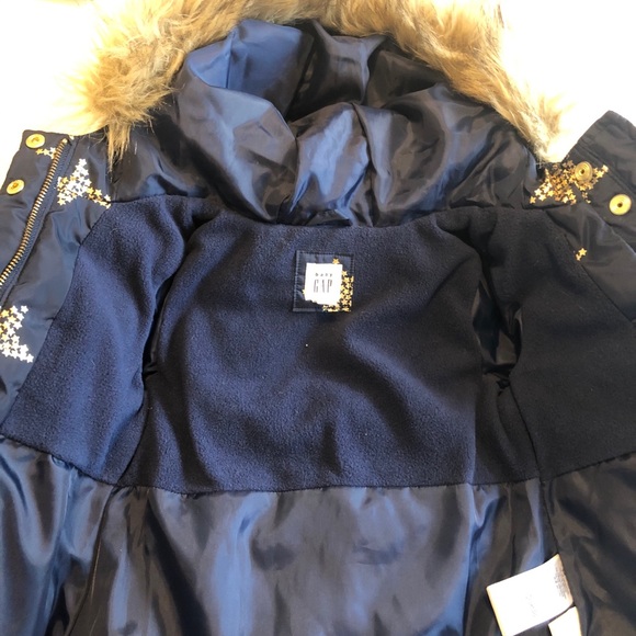 Blue/Gold Toddler Girls Gap Jacket. 12-18 months. - Picture 3 of 9